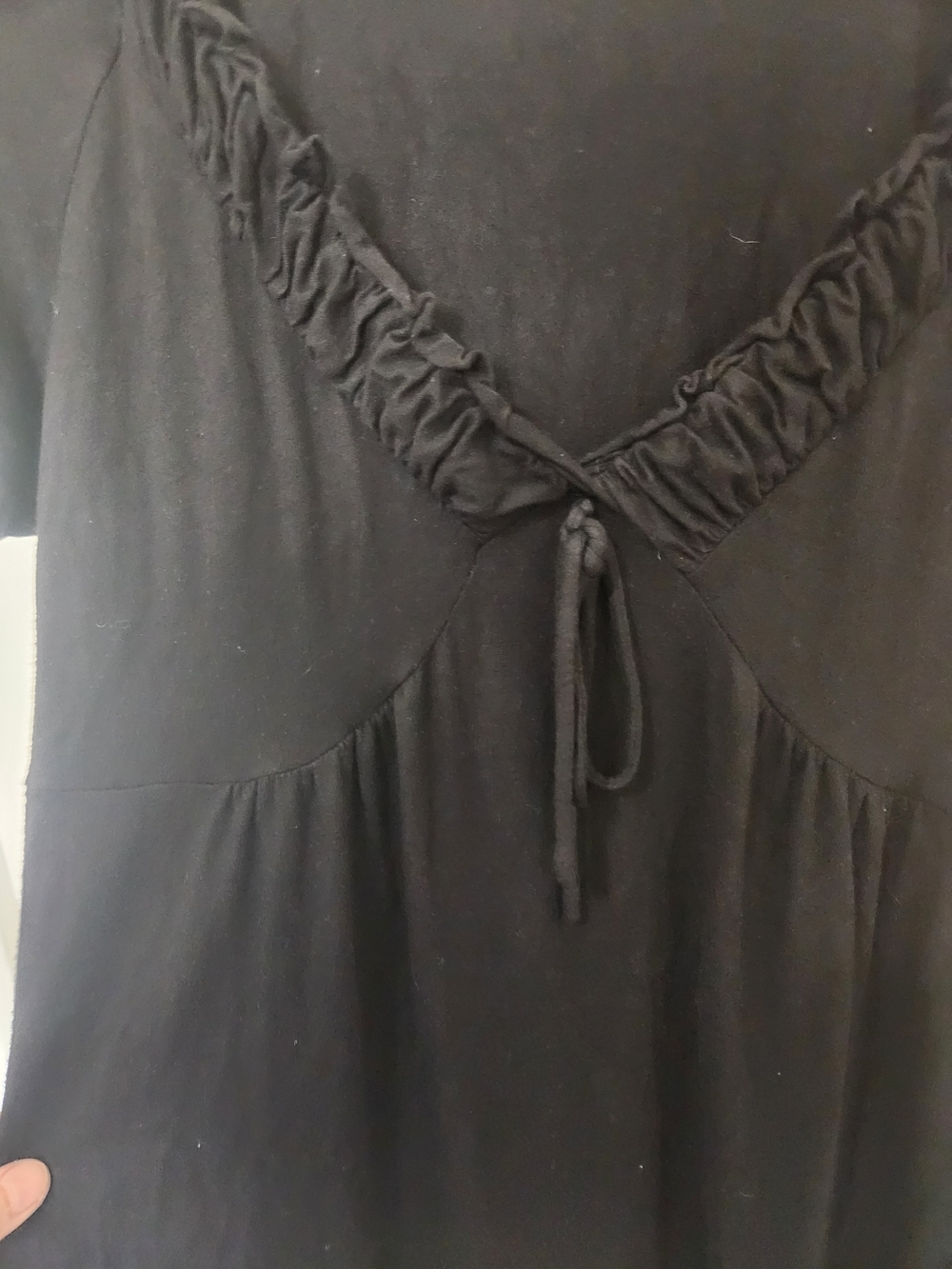 Black V-Neck Short Sleeve Women's Top - Size M - Picture 4 of 6